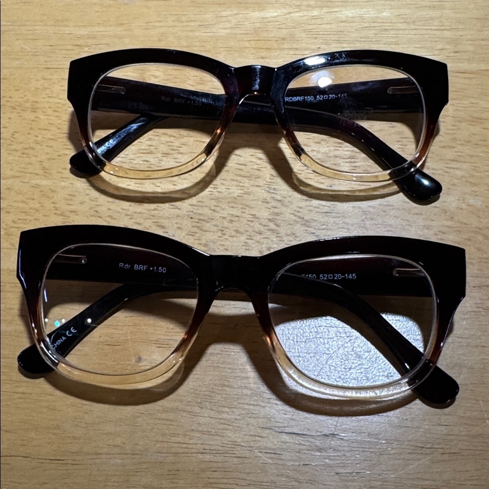 🌸FWP🌸 Stylish Brown Crystal Fade Reading Glasses with Case 1.50